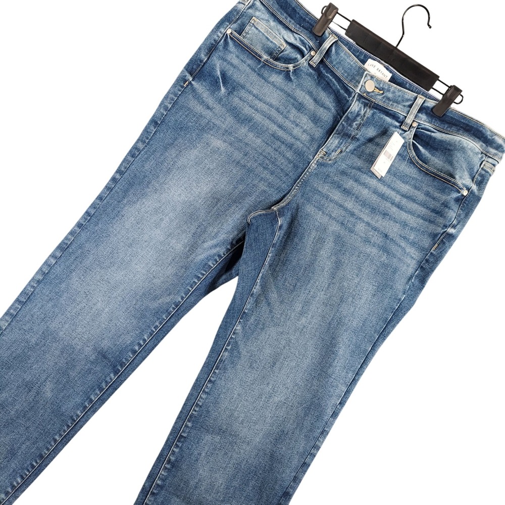 Lane Bryant Jeans Women 20 Blue Straight Leg Medium Wash Stretch 1142476